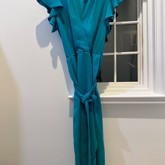 Amanda Uprichard Teal Martinique Dress - Picture 4 of 5
